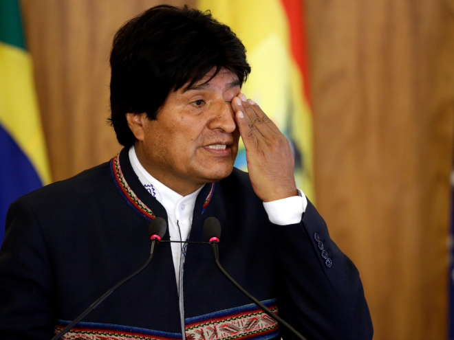 El presidente de Bolivia, Evo Morales, durante un reciente viaje a Brasil