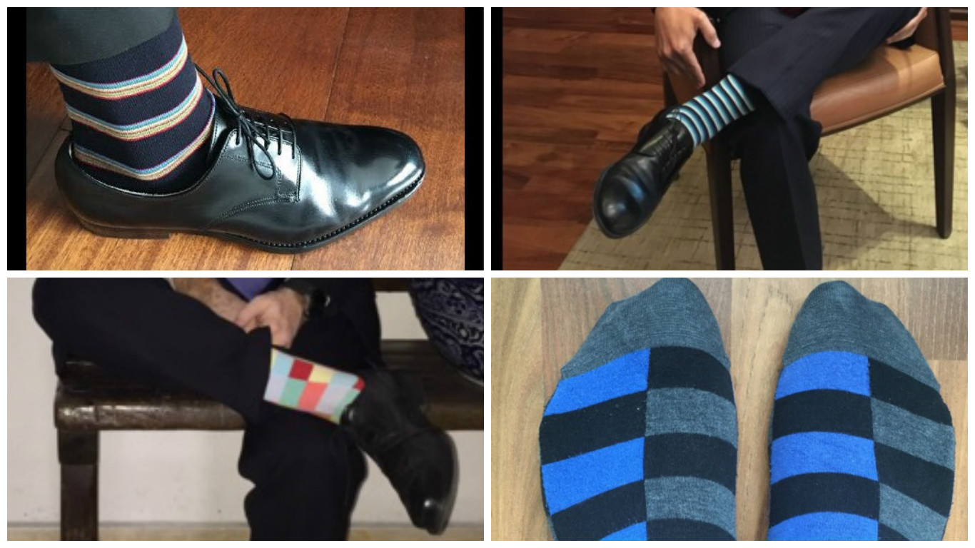 Funcionarios tuitearon sus calcetines de colores.