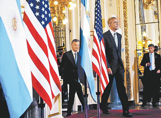 Obama fue recibido por Macri en Buenos Aires. 