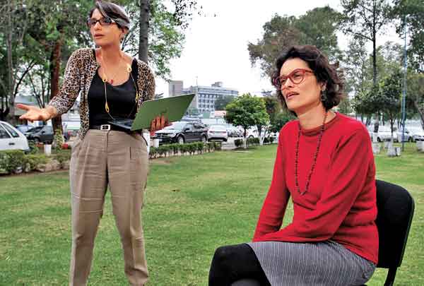 Martha María Téllez Rojo, científica del INSP y Marcela Tamayo y Ortiz, especialista del Conacyt.