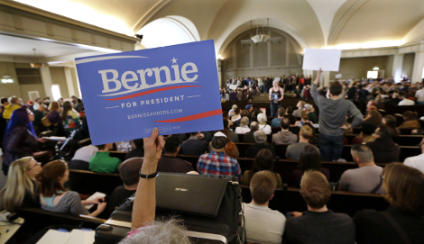 Seguidores de Bernie Sanders en una convención en Seattle.