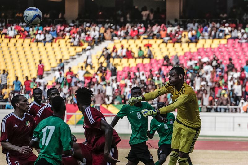 Acción del partido entre  Congo y Zambia