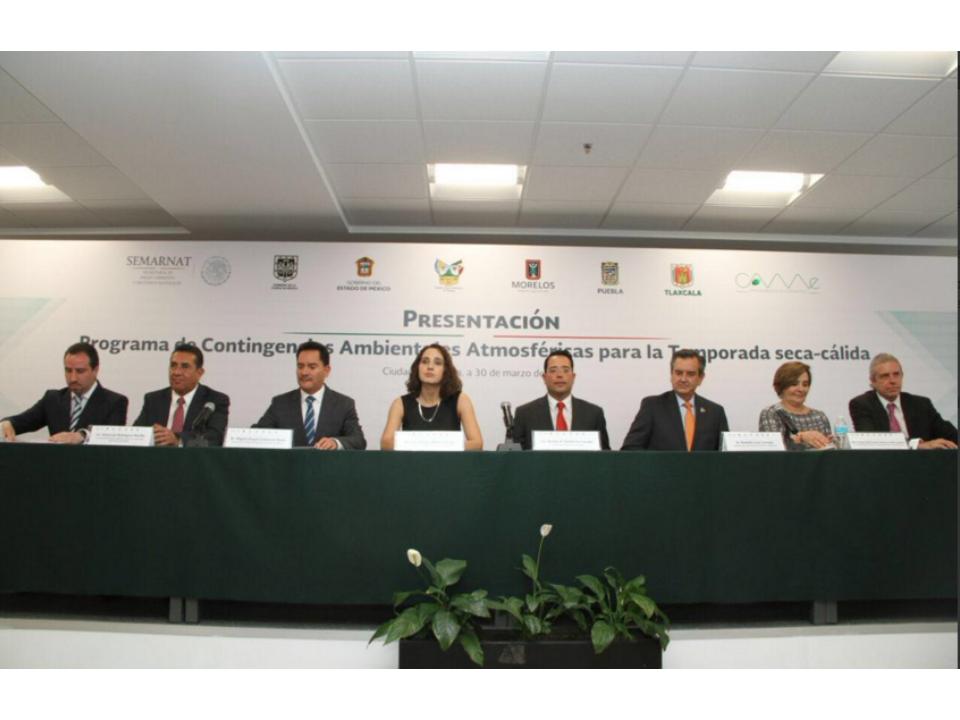 Autoridades ambientales de los estados que forman la Megalópolis participaron en la presentación del nuevo Programa de Contingencias Ambientales.