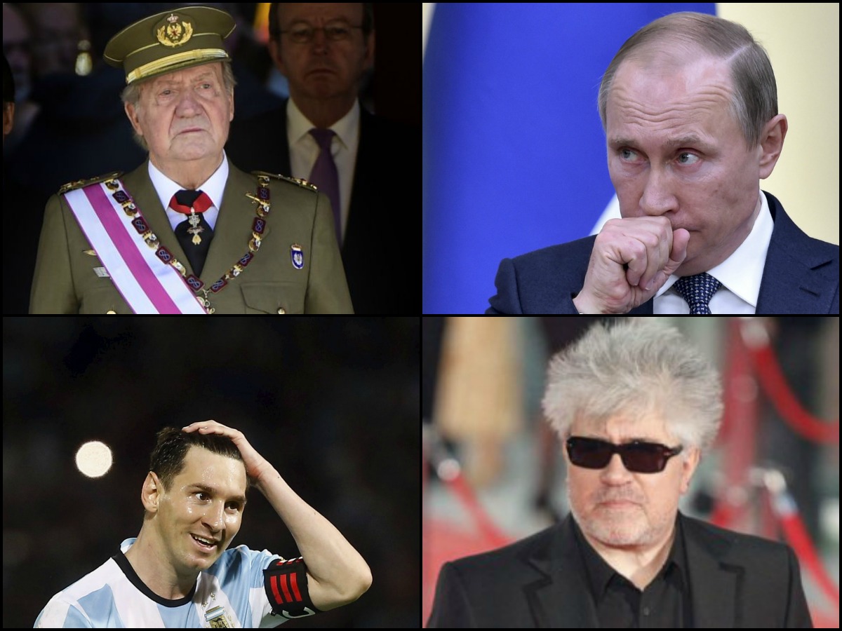 El rey de España, Juan Carlos de Borbón; el presidente de Rusia, Vladimir Putin, el futbolista Lionel Messi y el cineasta Pedro Almodóvar son algunos 