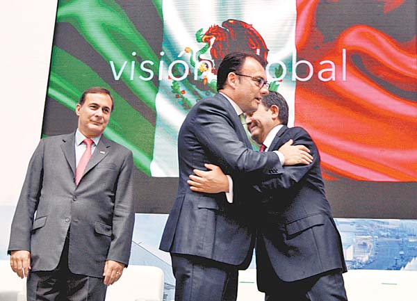 Juan Pablo Castañón, Luis Videgaray e Ildefonso Guajardo.