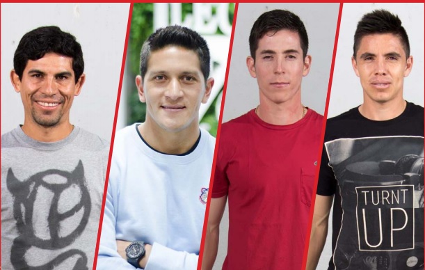 : Jonny Magallón, Marco Bueno, Germán Cano y  ‘Chispa’ Velarde, 