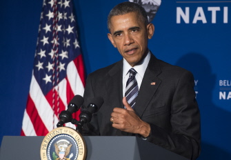 Obama, durante su discurso en la ceremonia en la que se declaró "Monumento Nacional" la casa Sewall-Belmont House, en Washington