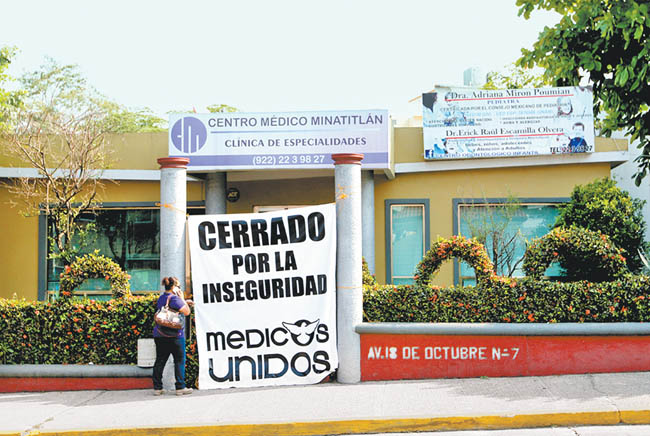 Una de las clínicas que fueron cerradas por los médicos en protesta por la violencia. 