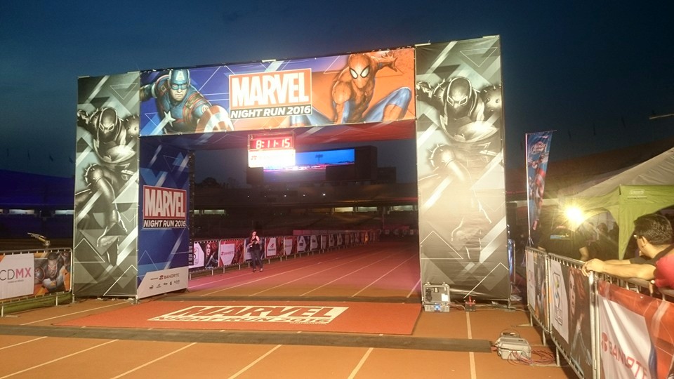 La meta, en la carrera Marvel Run Night 2016