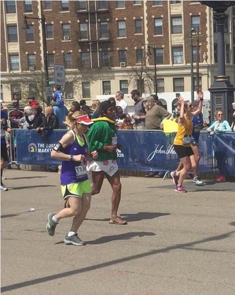 Arnulfo Quimare, en el Maratón de Boston