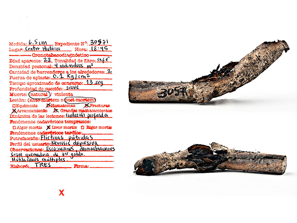 'Huella Latente colillas', 2011. Ilana Boltvinik y Rodrigo Viñas.