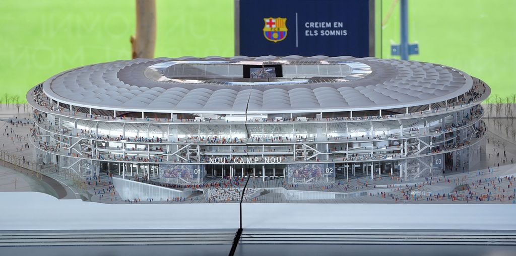 La fachada del nuevo estadio del Barcelona