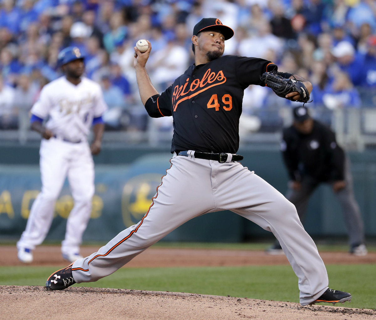 Yovani Gallardo, pitcher de Orioles de Baltimore