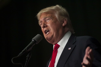 Donald Trump habla durante un acto de campaña este lunes en la West Chester University en West Chester, Pensilvania