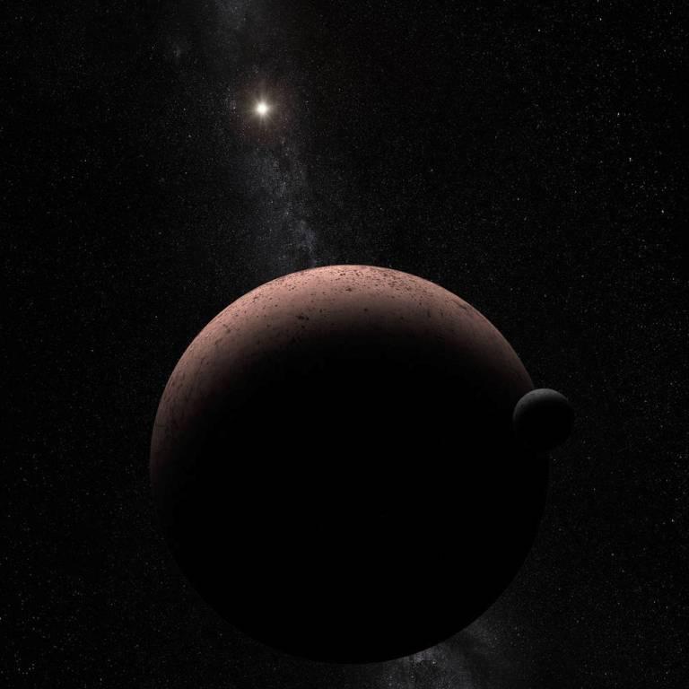 El telescopio espacial Hubble detectó una pequeña luna oscura en la órbita del planeta enano Makemake.