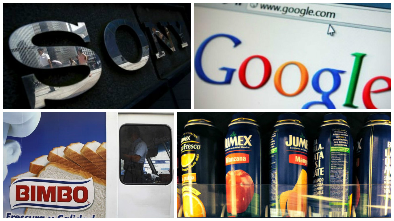 Algunas de las empresas del ranking del RepTrak México 2015. 