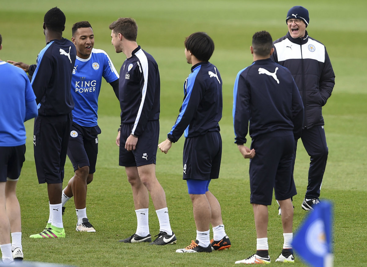 Leicester durante su sesión de entrenamiento