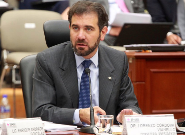 El consejero presidente del INE, Lorenzo Córdova. 