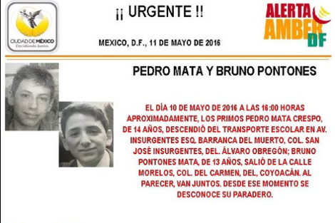 La alerta amber para localizar a los primos en la Ciudad de México.