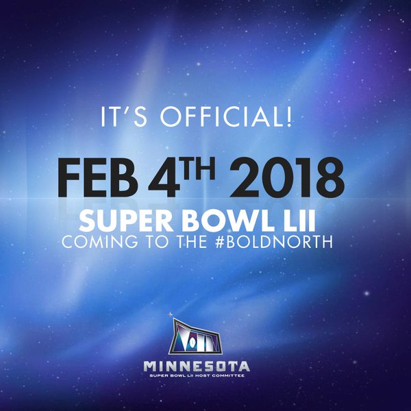 El 4 de febrero de 2018, Minneapolis recibirá la edición LII del Super Domingo
