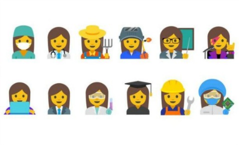 Los emojis propuestos por Google representan a las mujeres en diferentes profesiones. 