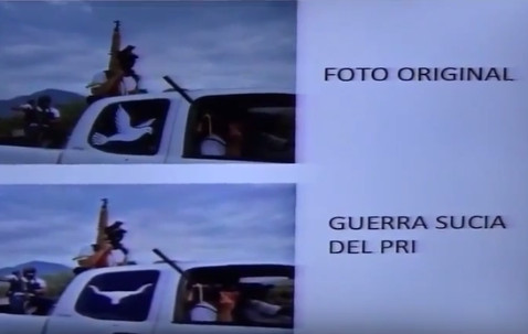 El presidente del PAN dijo que esa fotografía fue tomada por la agencia Cuartoscuro en diciembre de 2013 en Michoacán y que el logotipo fue un montaje