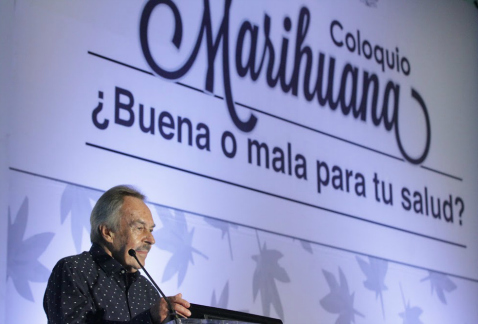El secretario de Ciencia, Tecnología e Innovación del gobierno capitalino, René Drucker, participó en la inauguración del foro “Mariguana, ¿buena o ma