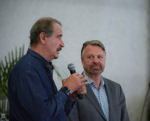 El ex presidente Vicente Fox y Jorge Castañeda en el Centro Fox.