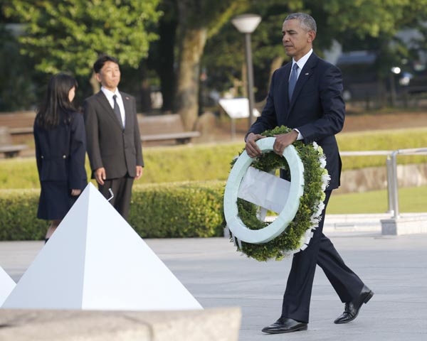 Obama se convirtió en el primer presidente estadounidense en ejercicio para visitar el sitio del primer ataque con bomba atómica del mundo, con lo la 