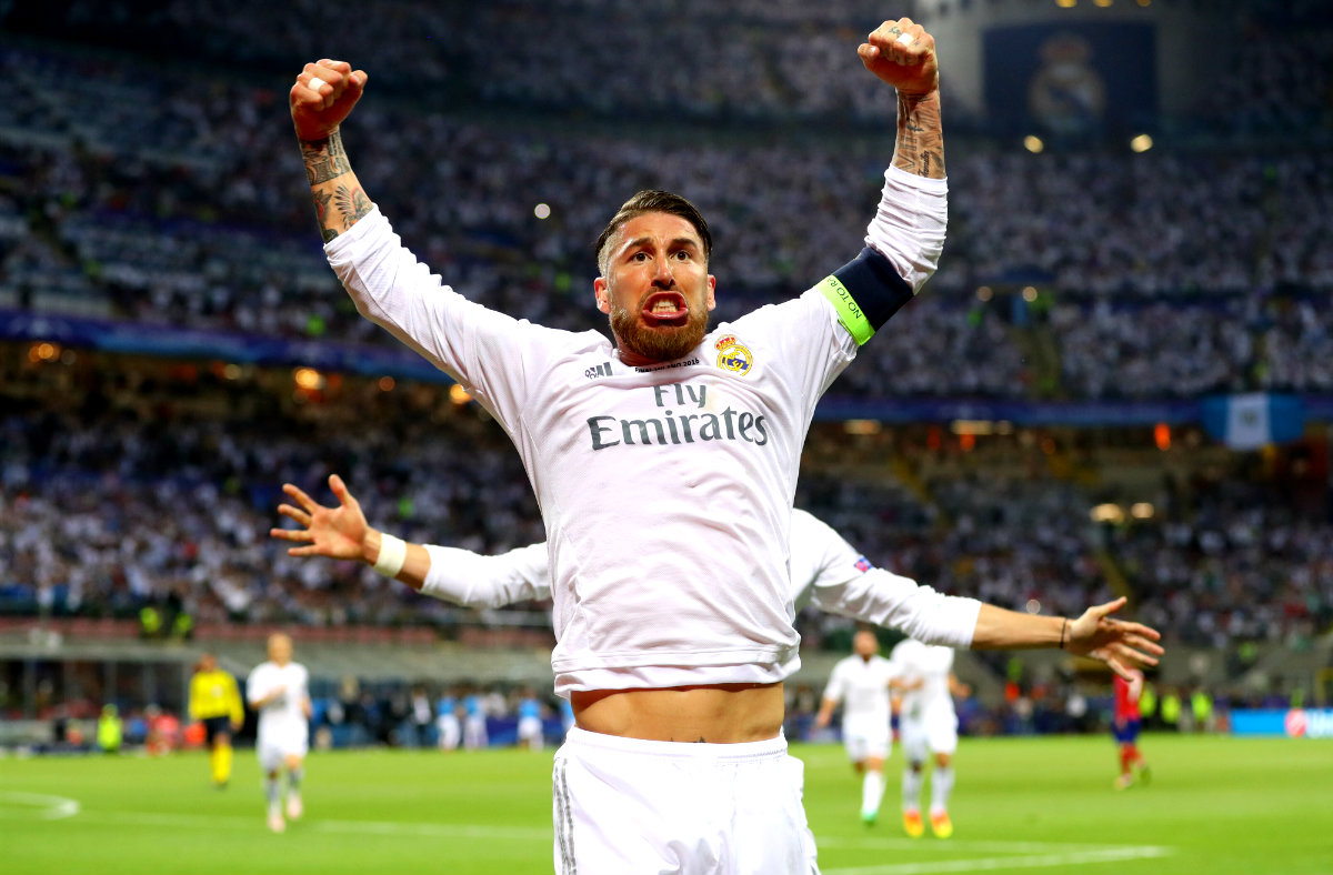 Sergio Ramos así celebró su gol en Milán 