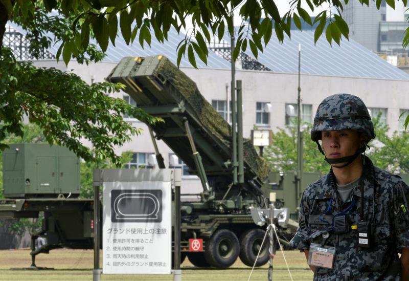 La Unidad japonesa de Fuerza Terrestre de Autodefensa Patriot Capacidad Avanzada-3 (3 PAC) de misiles interceptores, en Tokio