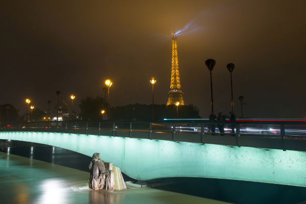 La estatua de un guerrero zuavo que sirve de referencia a los parisinos para medir las crecidas del río, tenía este viernes el agua casi a la cintura.