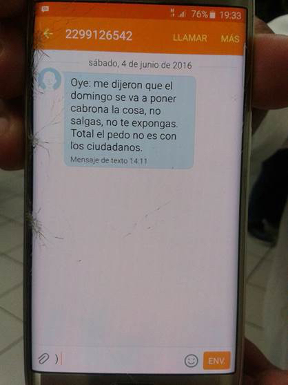 Envían mensaje para inhibir participación en Veracruz