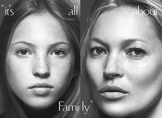 Kate Moss y Lila Grace Moss posaron para Mario Sorrenti. 