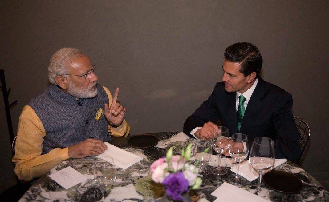 El presidente Enrique Peña Nieto ofreció una cena el primer ministro indio Narendra Modi.