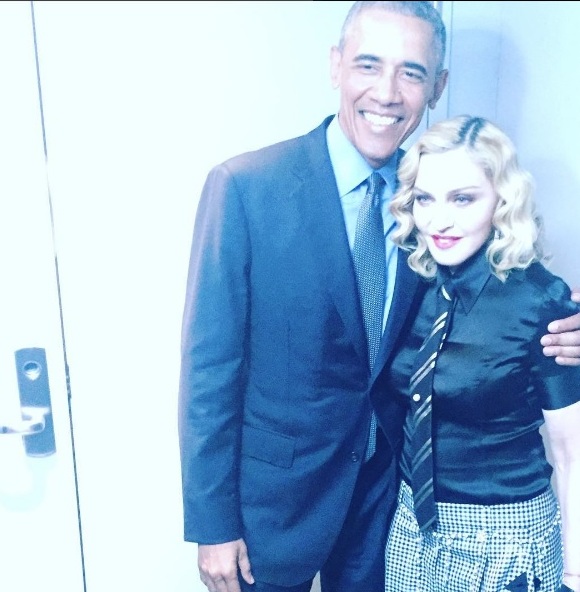 Madonna con Obama. 