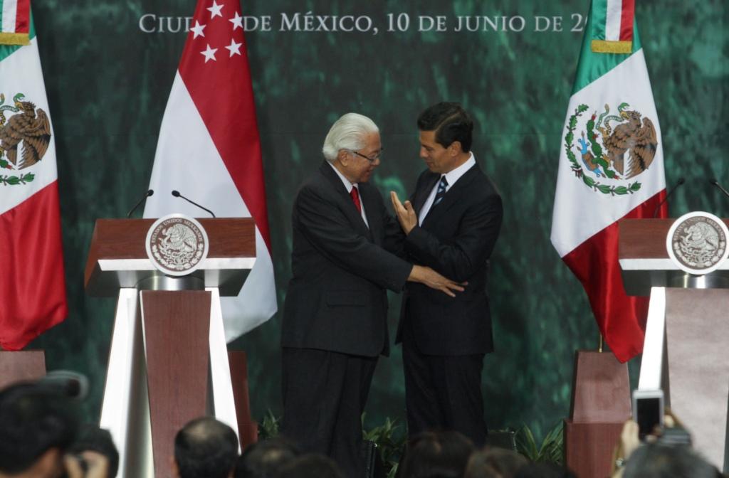 El presidente Enrique Peña Nieto ofreció un mensaje a su homónimo de Singapur, Tony Tan Keng Yam, y su esposa Mary Tan, en donde resaltó las buenas co
