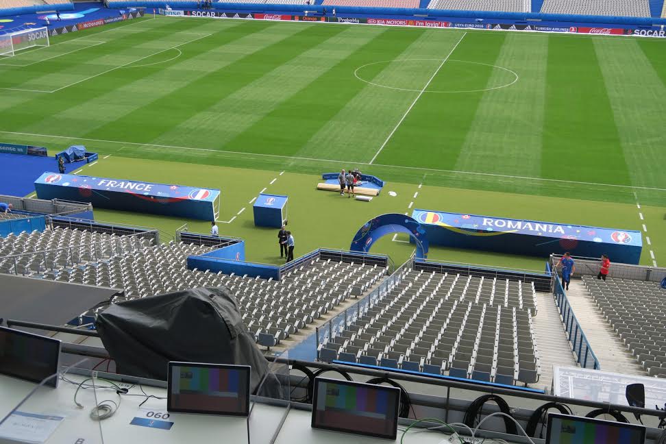 Stade de France: la sala de prensa fue desalojada, como parte de la medidas rigoristas de seguridad 
