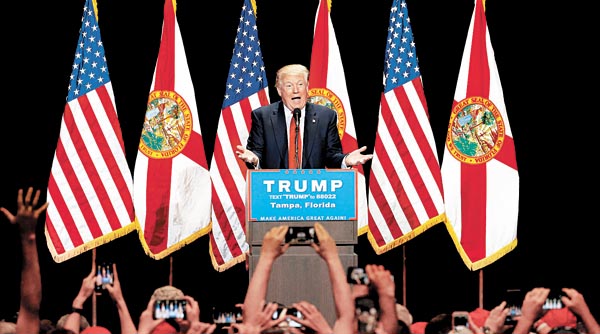 Alocución del magnate estadunidense en Tampa.