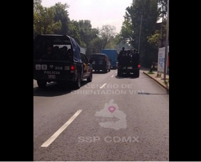 Los policías capitalinos acompañaron la caravana de la CNTE desde la carretera México-Toluca. 