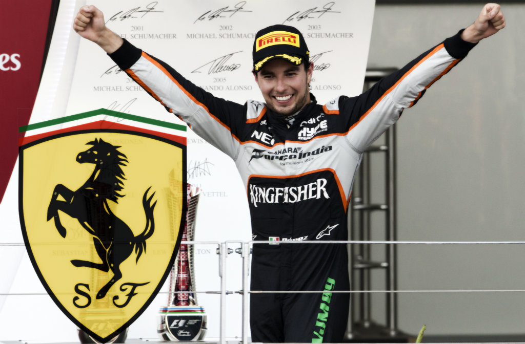 Sergio Pérez subió al podio en el circuito de Bakú