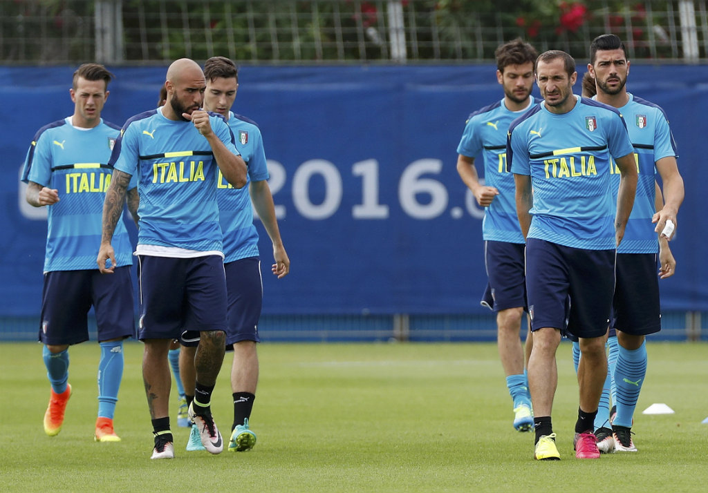 Seleccionados italianos durante entrenamiento