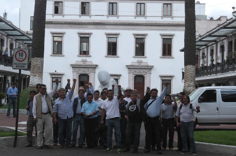 Maestros de la CNTE en la Secretaría de Gobernación. 
