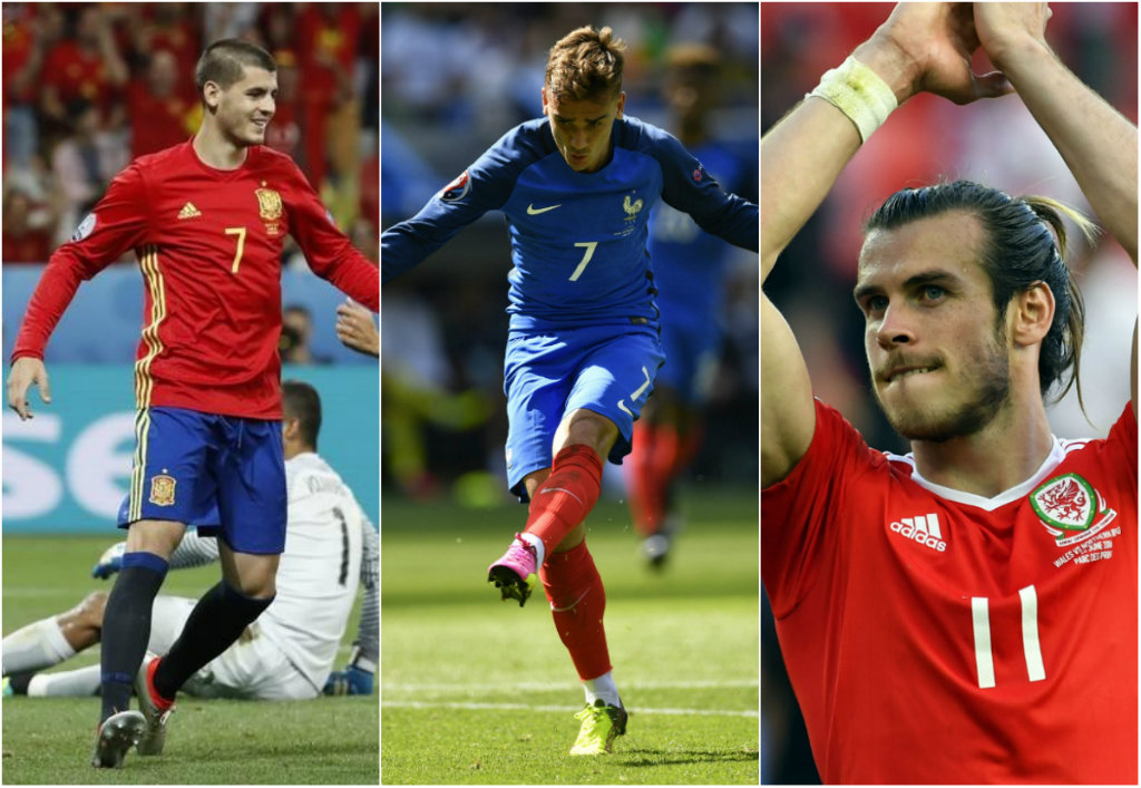 Álvaro Morata, Antoine Griezmann y Gareth Bale