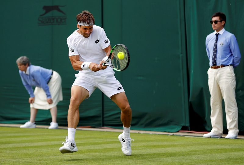David Ferrer en acción ante el israelí Dudi Sela