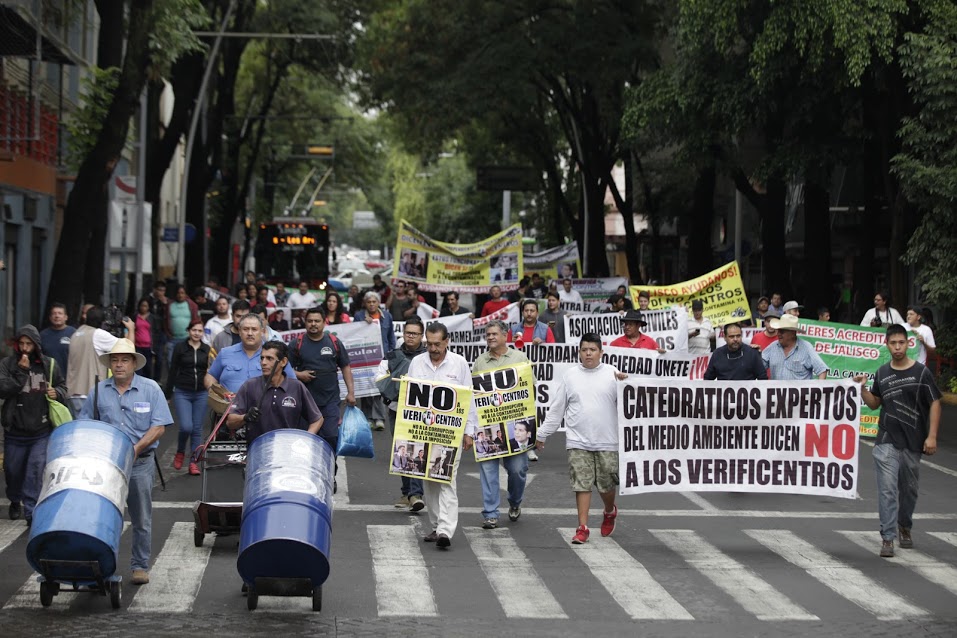 Protesta de Talleres Acreditados contra los verificentros