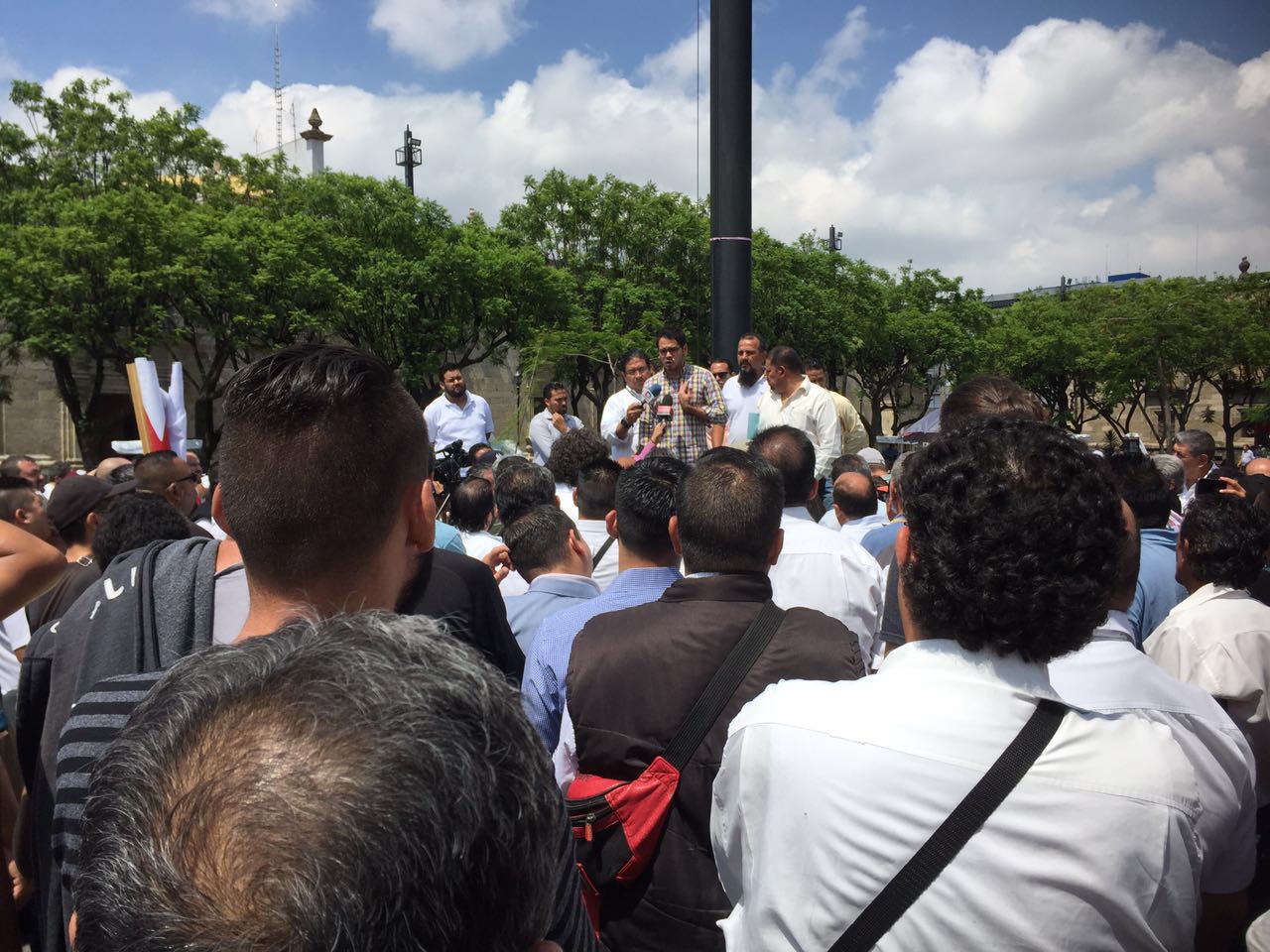 Los manifestantes son parte del Sindicato de Avanzada del Transporte Público