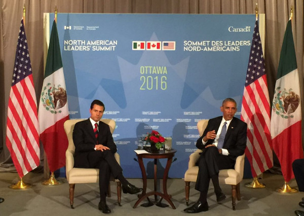 Luego de la llegada de los mandatarios a Ottawa, el presidente Peña Nieto se reunió en privado con Barack Obama y miembros de ambos gabinetes.