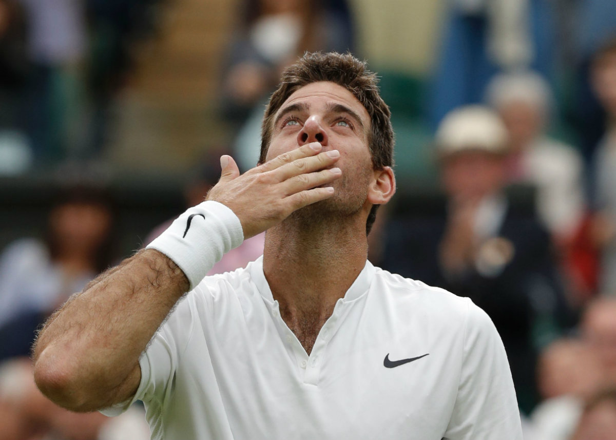 Del Potro festeja tras eliminar a Wawrinka