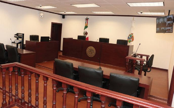 Sala de juicios orales en la zona sur del estado de Tamaulipas.